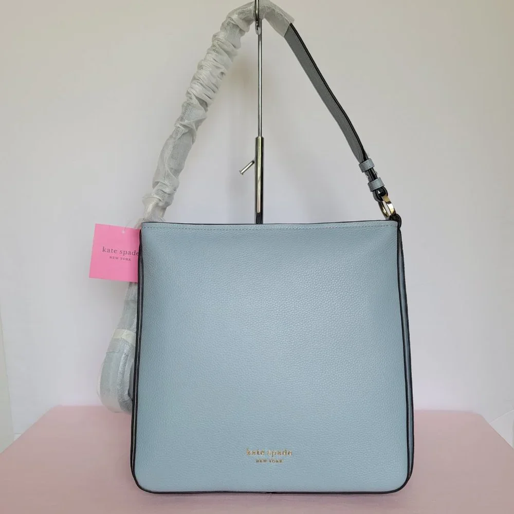 KATE SPADE Hudson Pebbled Leather Large Hobo Bag- Ocean Beach color π$198.β - Picture 6 of 16